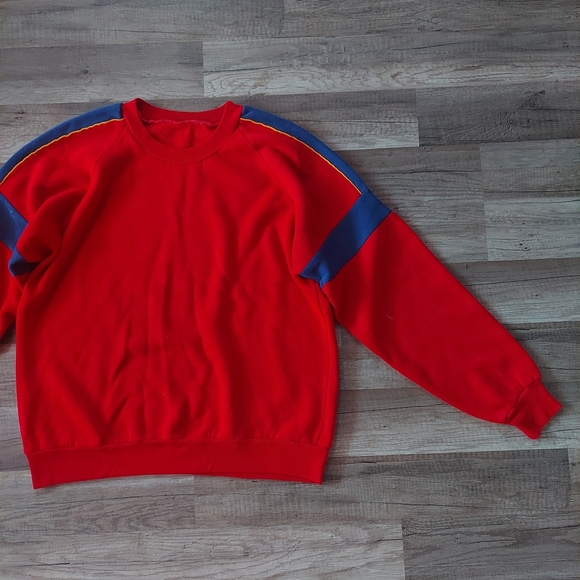 Vintage Red Blue Crewneck Sweatshirt - Picture 2 of 9